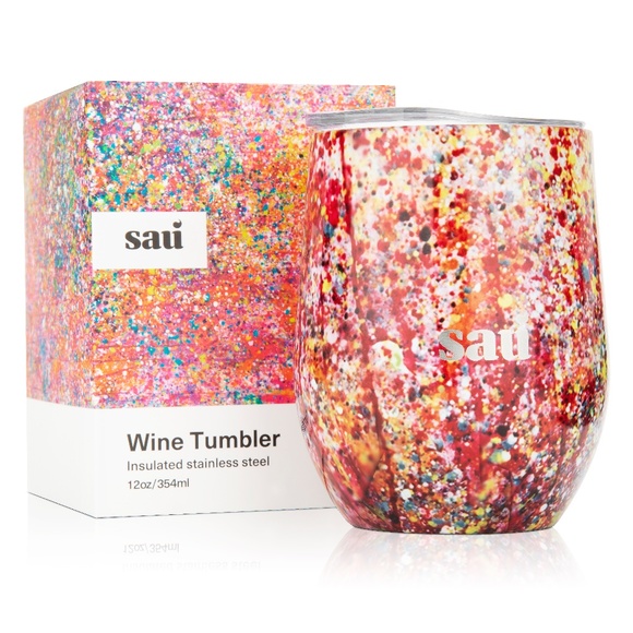 Stainless Steel Vacuum Insulated Wine Tumbler Cup with Lid 355 ml - Picture 3 of 7